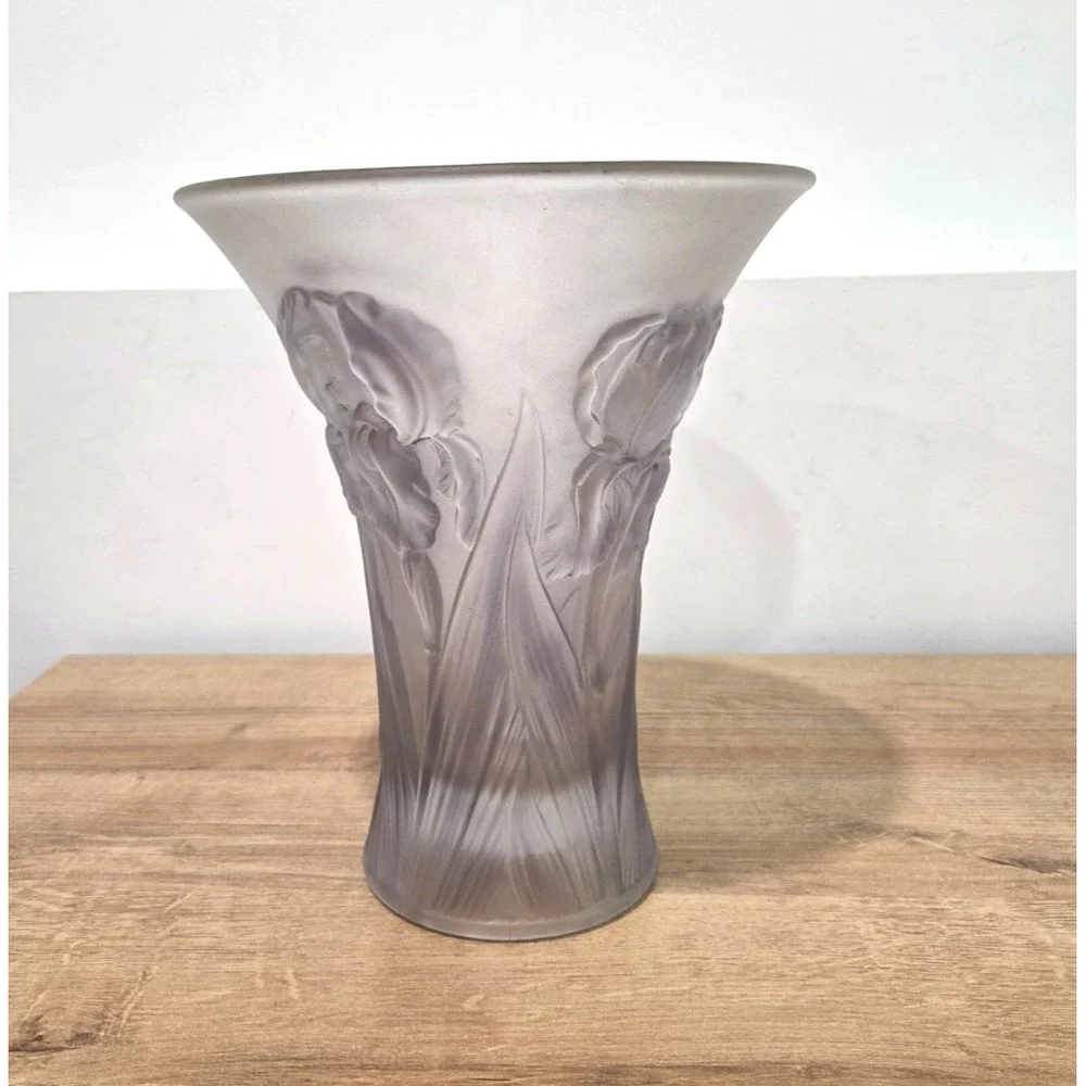 Vintage 1930s Josef Inwald Barolac Purple Satin Glass Vase Iris Czech Art Deco
